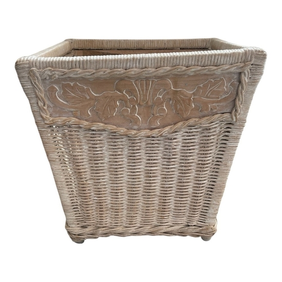 Large Natural Woven Basket Planter Rattan Plant Pot Beige Wicker Indoor Planter - Picture 2 of 5